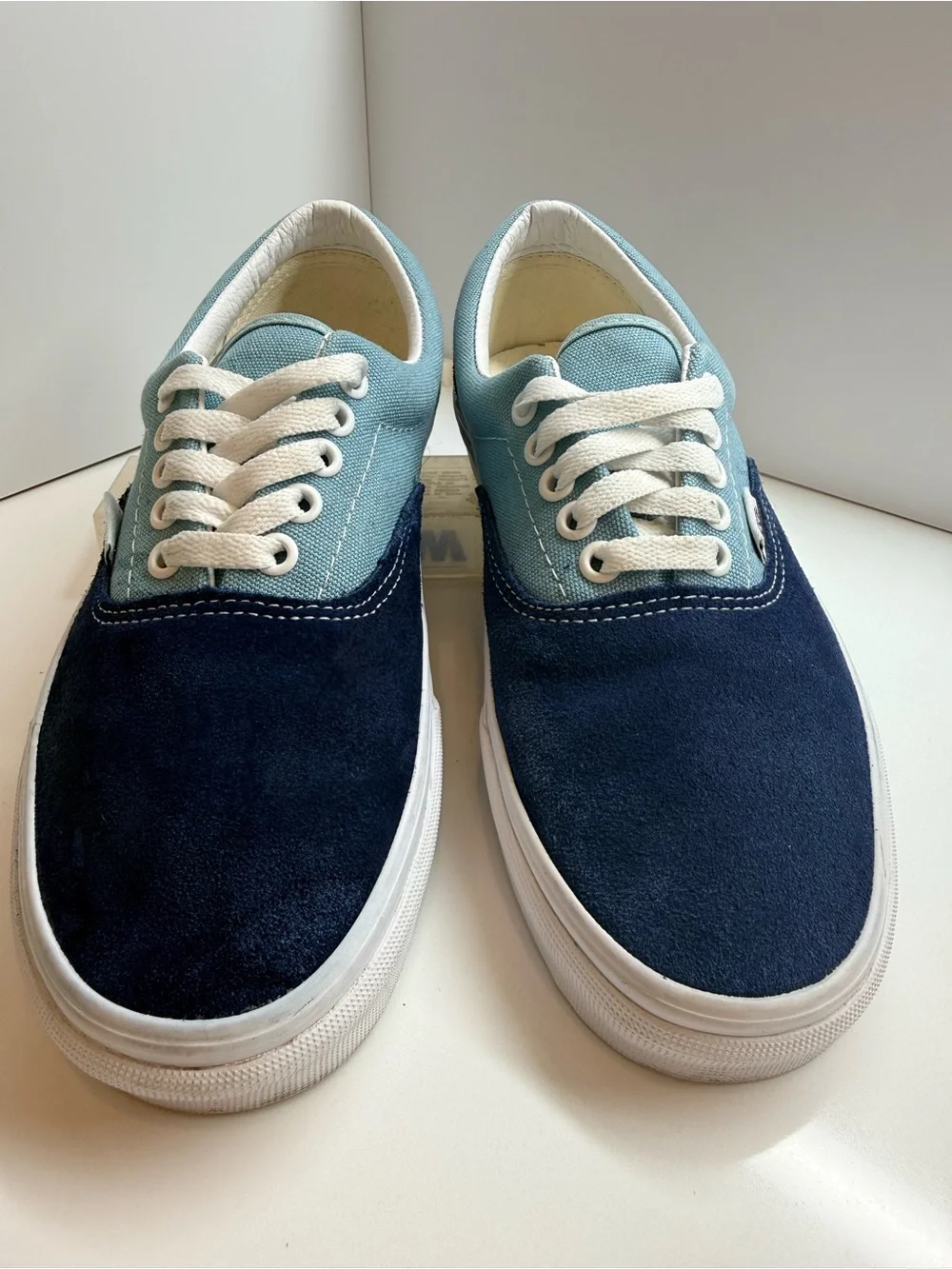 Vans Era Low Top Two-Tone Blue Suede & Canvas Skate Shoes Sneakers M6.5W8